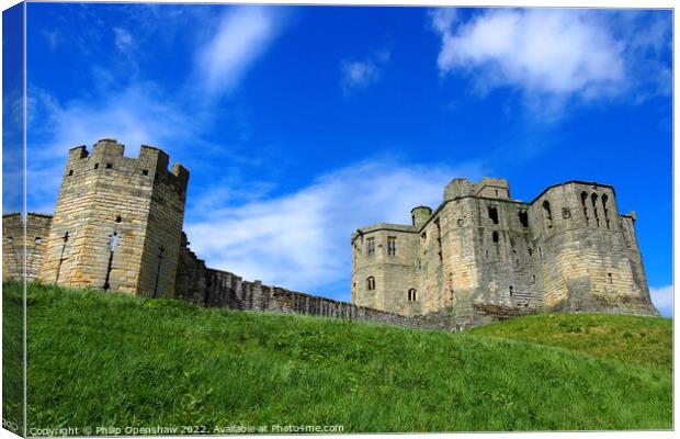 Walkworth castle in Northumbria  Canvas Print by Philip Openshaw