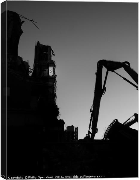 Five - Demolition - Leeds Canvas Print by Philip Openshaw