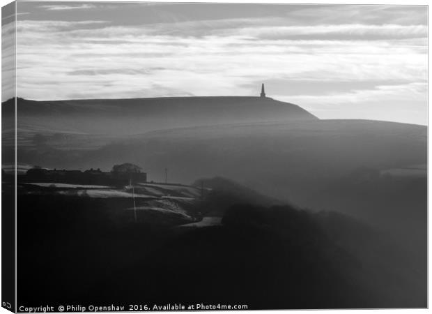 Stoodley Pike Mist Canvas Print by Philip Openshaw