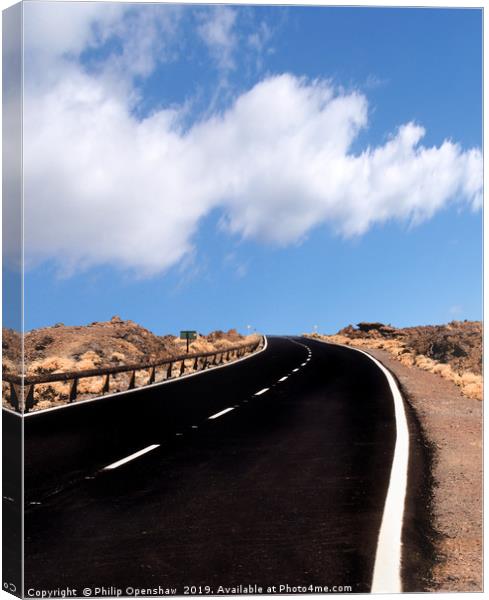 empty desert highway Canvas Print by Philip Openshaw