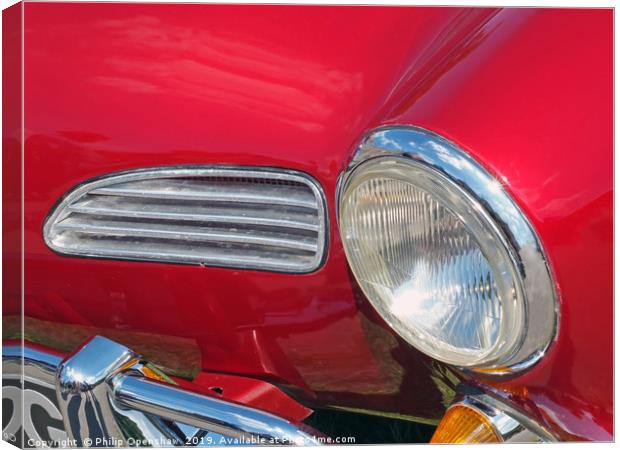 Red and Chrome - vintage VW Karmen Ghia Canvas Print by Philip Openshaw