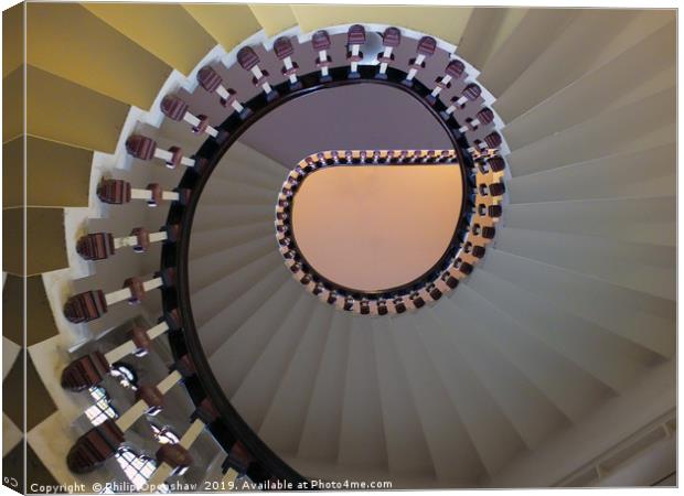 elegant spiral staircase Canvas Print by Philip Openshaw