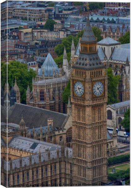 Big Ben from the London Eye Canvas Print by Richard West