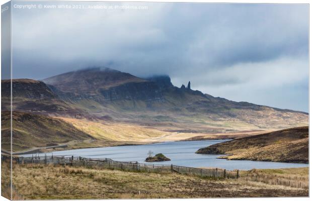 Skye view with Old Man of Storr Canvas Print by Kevin White