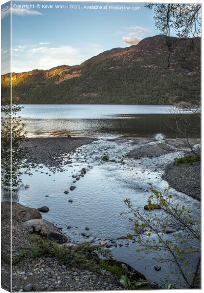 Waters edge Ullswater Canvas Print by Kevin White