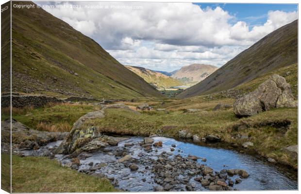 Looking down Kirkstone Pass Canvas Print by Kevin White