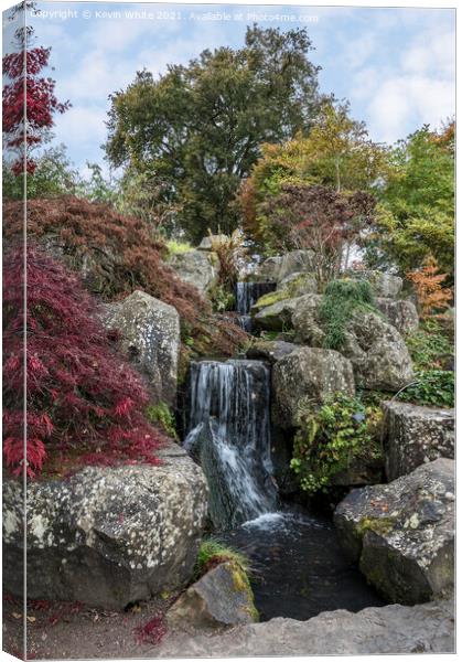 Rockery waterfall Canvas Print by Kevin White