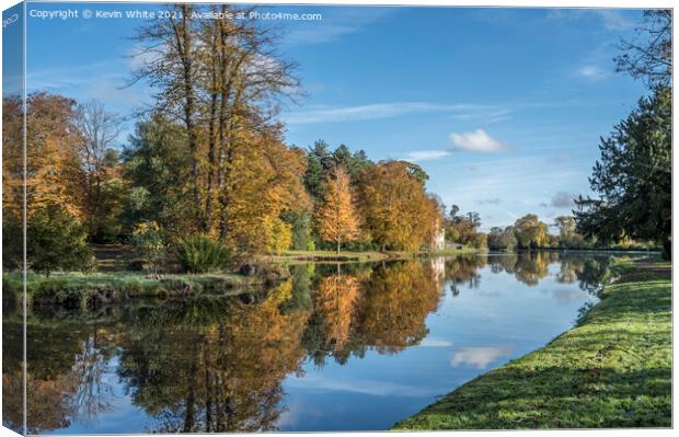 November colours at Painshill Park Canvas Print by Kevin White