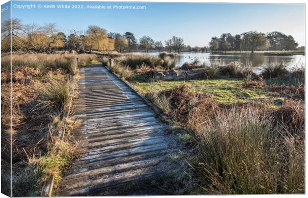 Frosty boardwalk Canvas Print by Kevin White