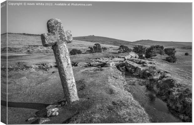 Old stone cross Canvas Print by Kevin White