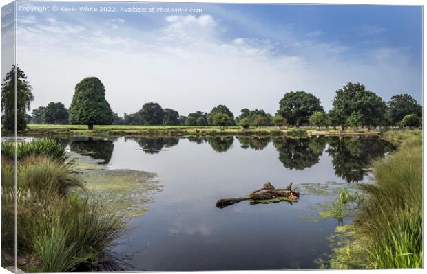 Boat pond near carpark Bushy Park Canvas Print by Kevin White