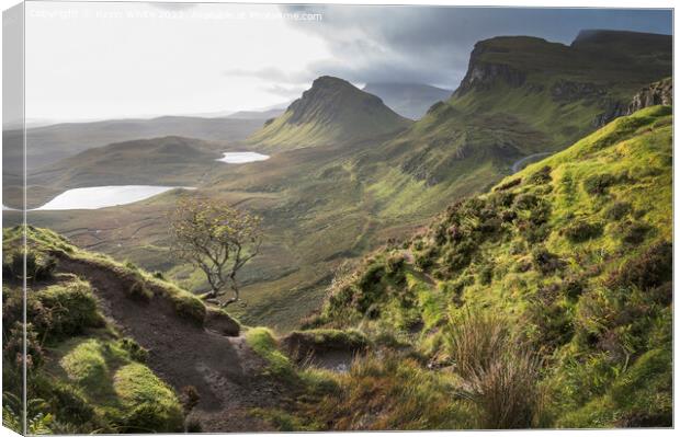 Storm clouds gathering at the Quiraings Canvas Print by Kevin White
