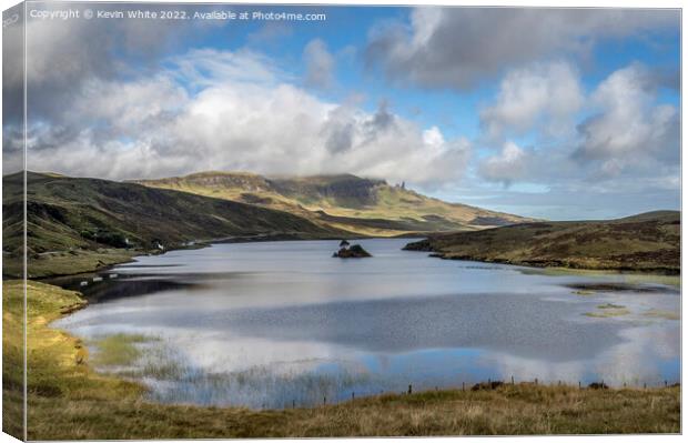 Ripples on the water looking towards the Old Man of Storr Canvas Print by Kevin White