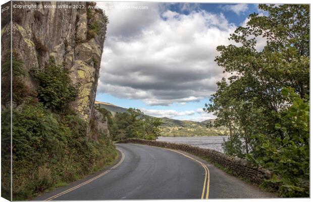 Road beside Ullswater Canvas Print by Kevin White