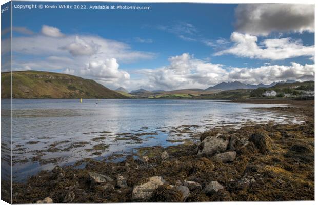 Carbost village by the loch Canvas Print by Kevin White