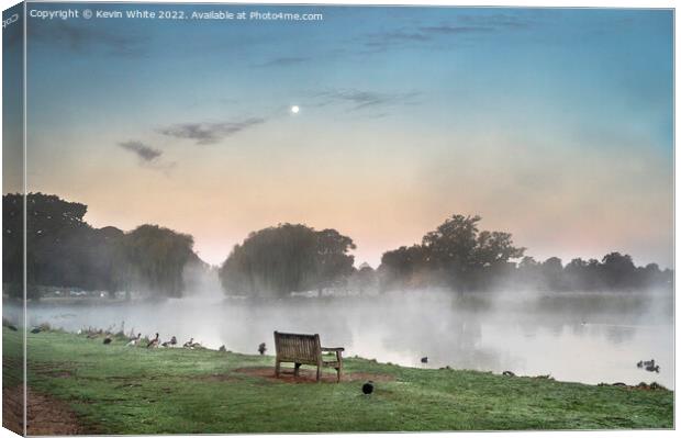 Dawn over Bushy Park Canvas Print by Kevin White