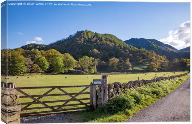 Glencoyne farm gate Ullswater Canvas Print by Kevin White