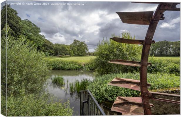 View from watermill at Painshill Gardens Cobham Canvas Print by Kevin White