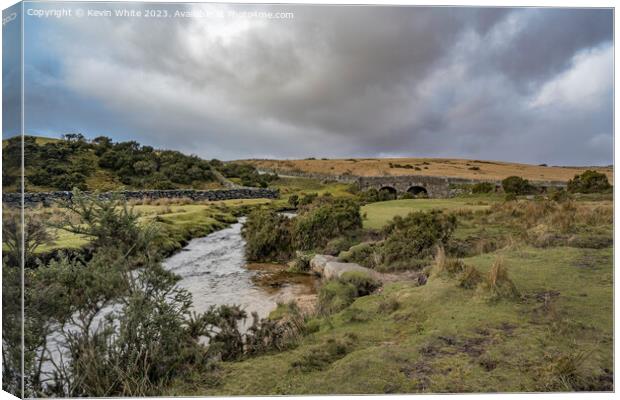 Rugged Dartmoor in February on a cold stormy day Canvas Print by Kevin White