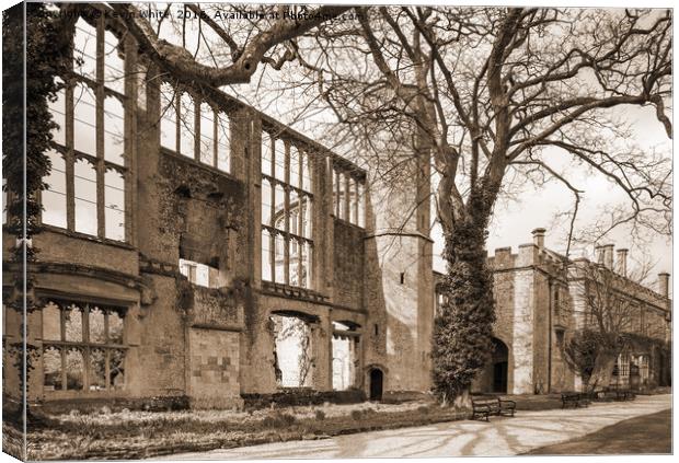 Sudeley Castle in sepia Canvas Print by Kevin White