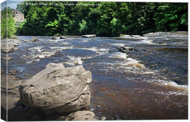 Ayrsgarth Falls Top Canvas Print by Kevin White