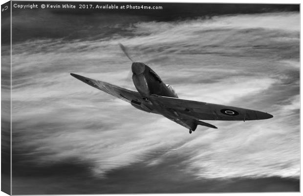 RAF Spitfire monochrome Canvas Print by Kevin White