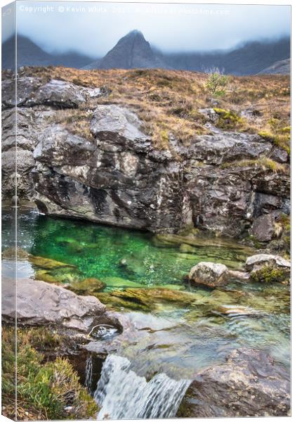 Fairy Pools vivid green water Canvas Print by Kevin White