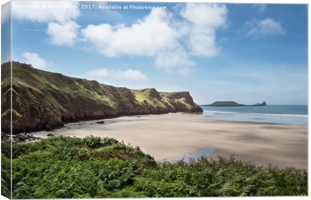 Rhossili Bay Canvas Print by Kevin White