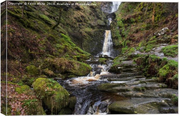 Pistyll Waterfall Wales Canvas Print by Kevin White