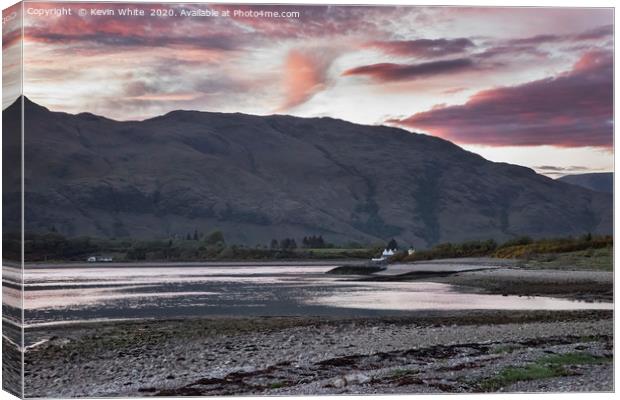 sunset over Loch Linnhe Canvas Print by Kevin White
