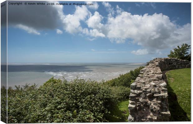 view from LLansteffan Castle across the sea Canvas Print by Kevin White