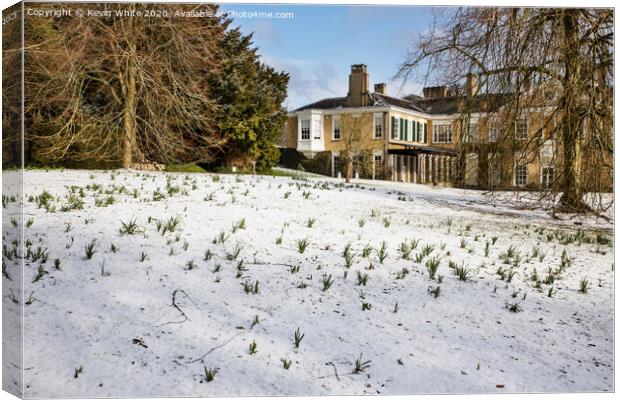 Polesden Lacey with a drop of snow Canvas Print by Kevin White