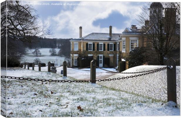 Polesden Lacey in the snow Canvas Print by Kevin White