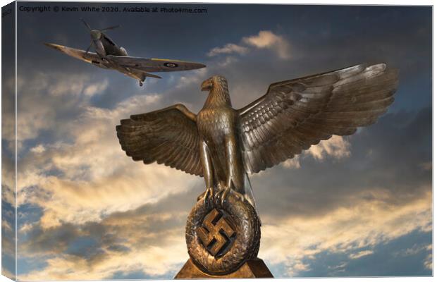 Spitfire over Berlin Canvas Print by Kevin White