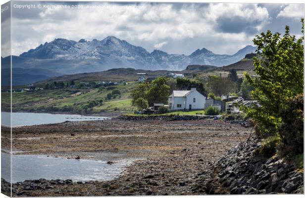 Carbost waterfront Skye Canvas Print by Kevin White