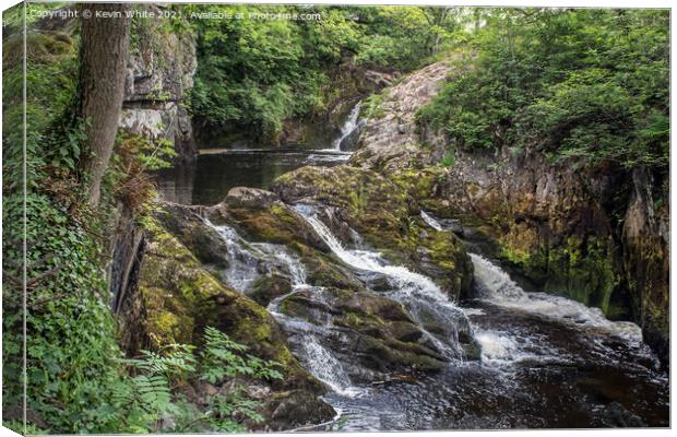 Ingleton waterfalls Canvas Print by Kevin White