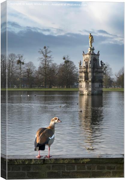 The Diana Fountain in Bushy Park Canvas Print by Kevin White