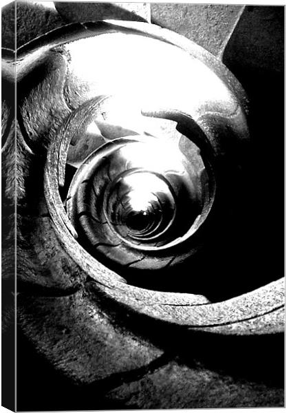 Ever Decreasing Circles B&W Canvas Print by steve porter