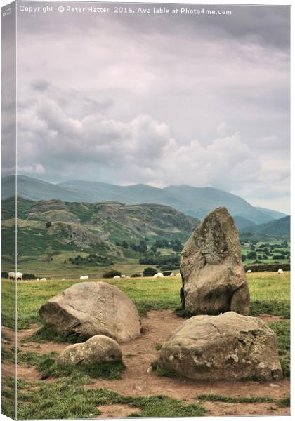 Castlerigg Stone Circle view. Canvas Print by Peter Hatter