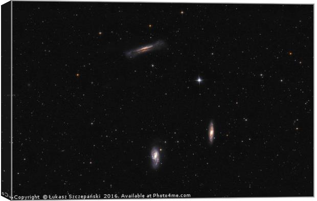 Deep space objects: three galaxies (Leo Triplet) Canvas Print by Łukasz Szczepański