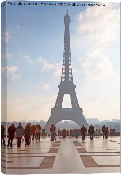 View of Eiffel Tower from Trocadero Canvas Print by Łukasz Szczepański