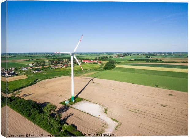 Aerial view of windmill at the countryside  Canvas Print by Łukasz Szczepański