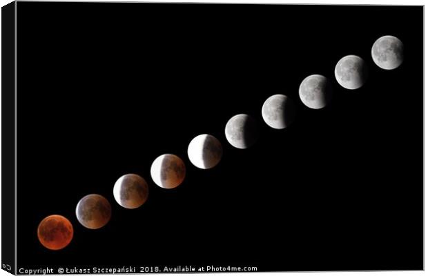 Phases of full eclipse of the Moon Canvas Print by Łukasz Szczepański