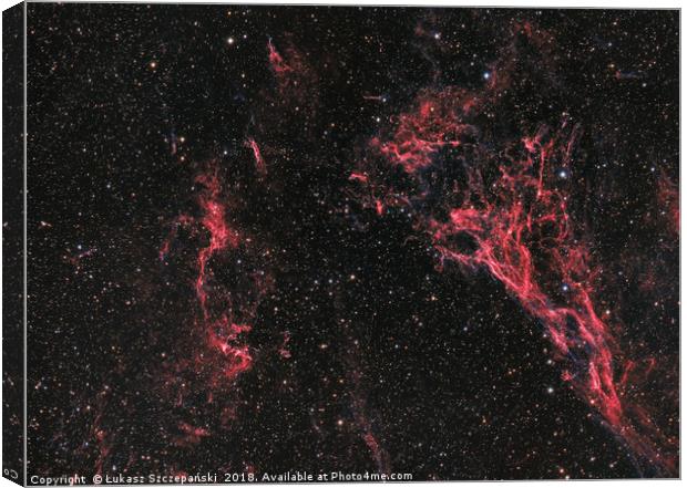 Pickering's Triangle nebula and NGC 6974 nebula in Canvas Print by Łukasz Szczepański