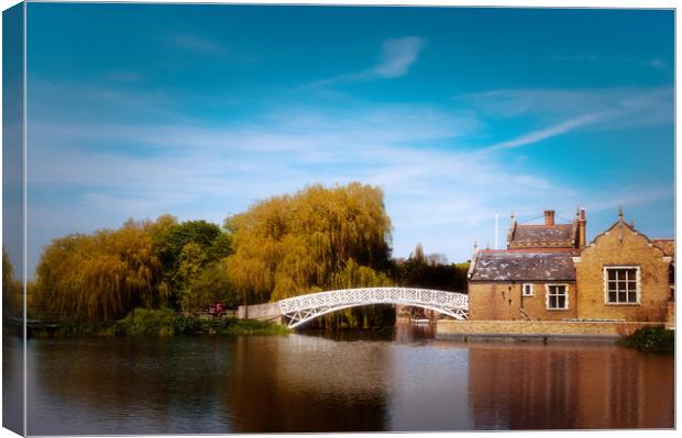 Chinese Bridge at Godmanchester Canvas Print by Linda Cooke