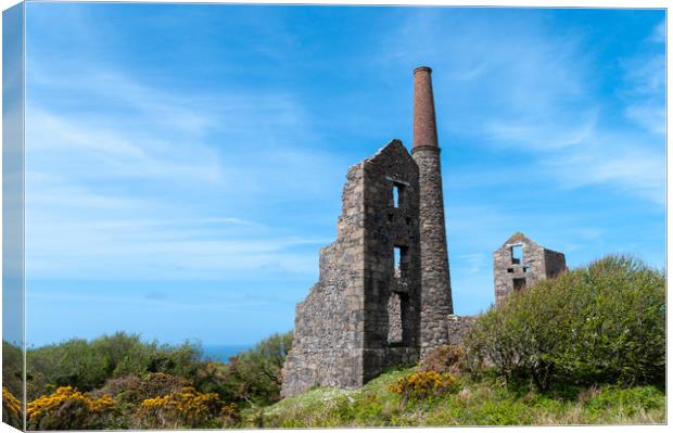 Carn Galver Tin Mine in Cornwall Canvas Print by Linda Cooke