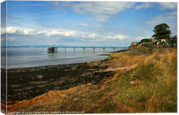 Clevedon Pier, Somerset Canvas Print by Linda Cooke