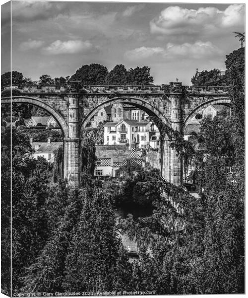 Under The Arches At Knaresborough Canvas Print by Gary Clarricoates