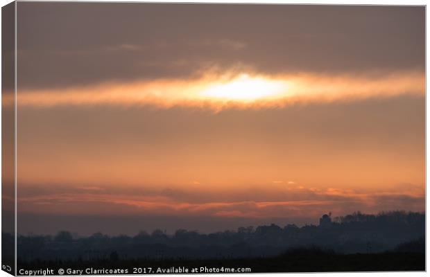 Sunset over Sunderland Canvas Print by Gary Clarricoates