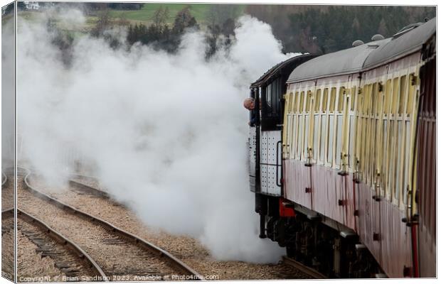 Train Letting off Steam Canvas Print by Brian Sandison